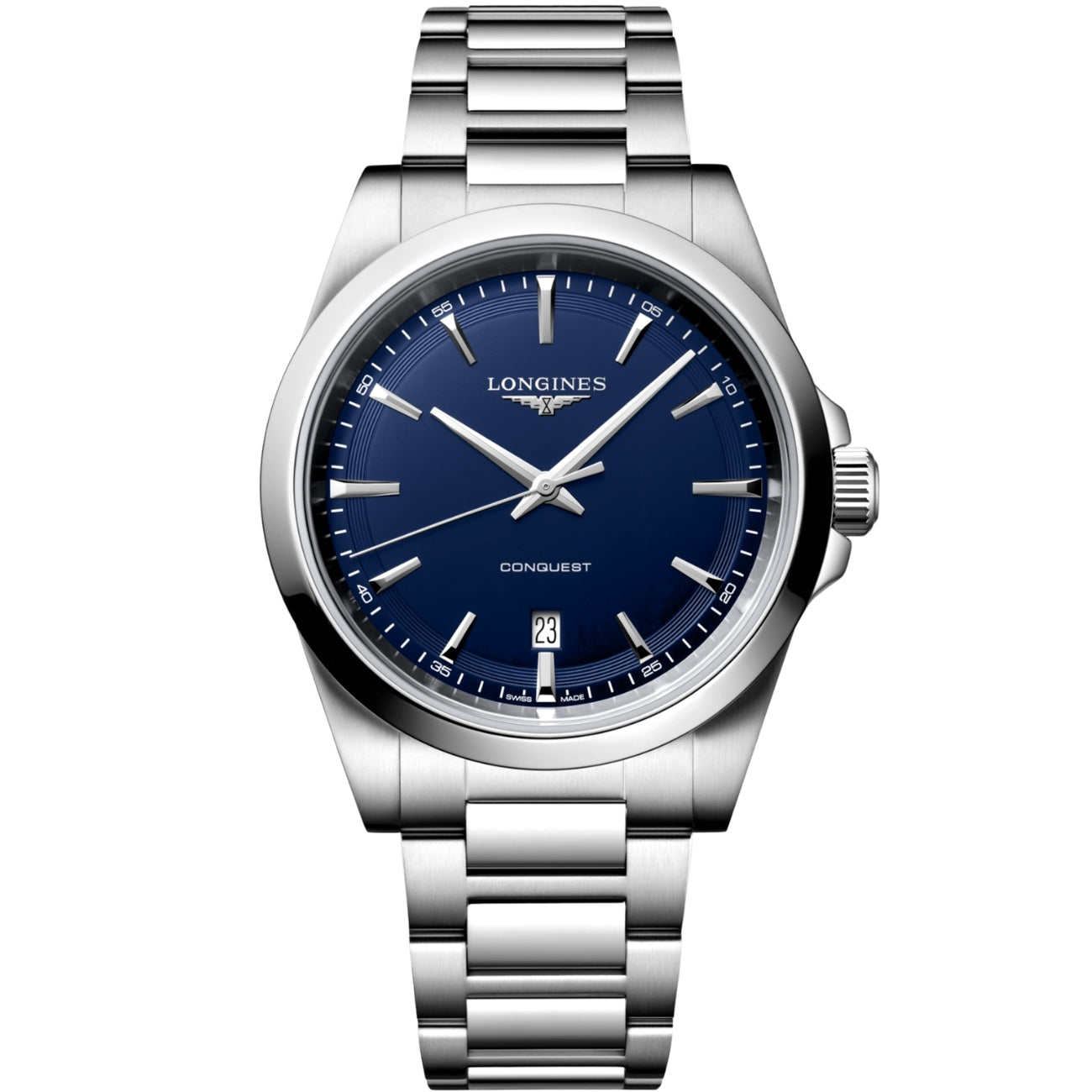 LONGINES　腕時計 Longines Conquest Blue Sandblasted Dial 41mm Men's Watch L38604926