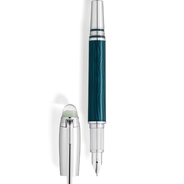 Montblanc StarWalker PolarGreen Guilloche Wave Pattern Fountain Pen - Green