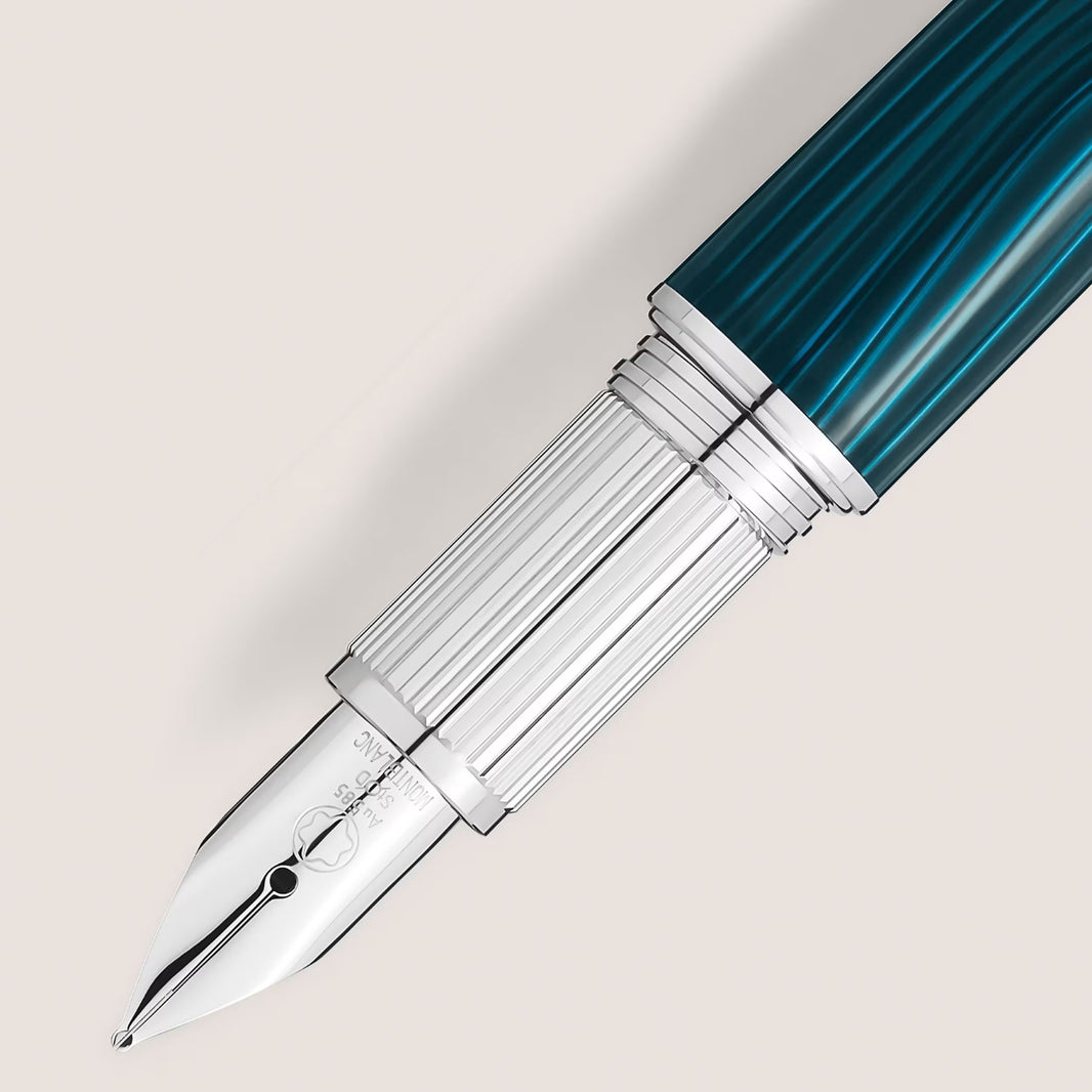 Montblanc StarWalker PolarGreen Guilloche Wave Pattern Fountain Pen - Green