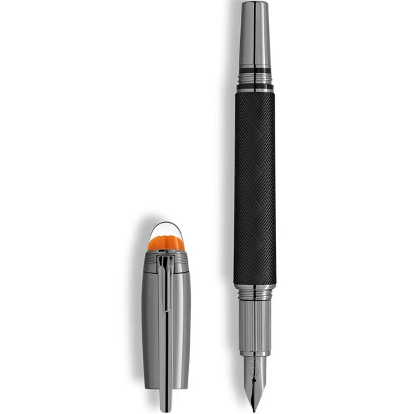 Montblanc Black Extreme Pattern Fountain Pen with Ruthenium-Coated Cap