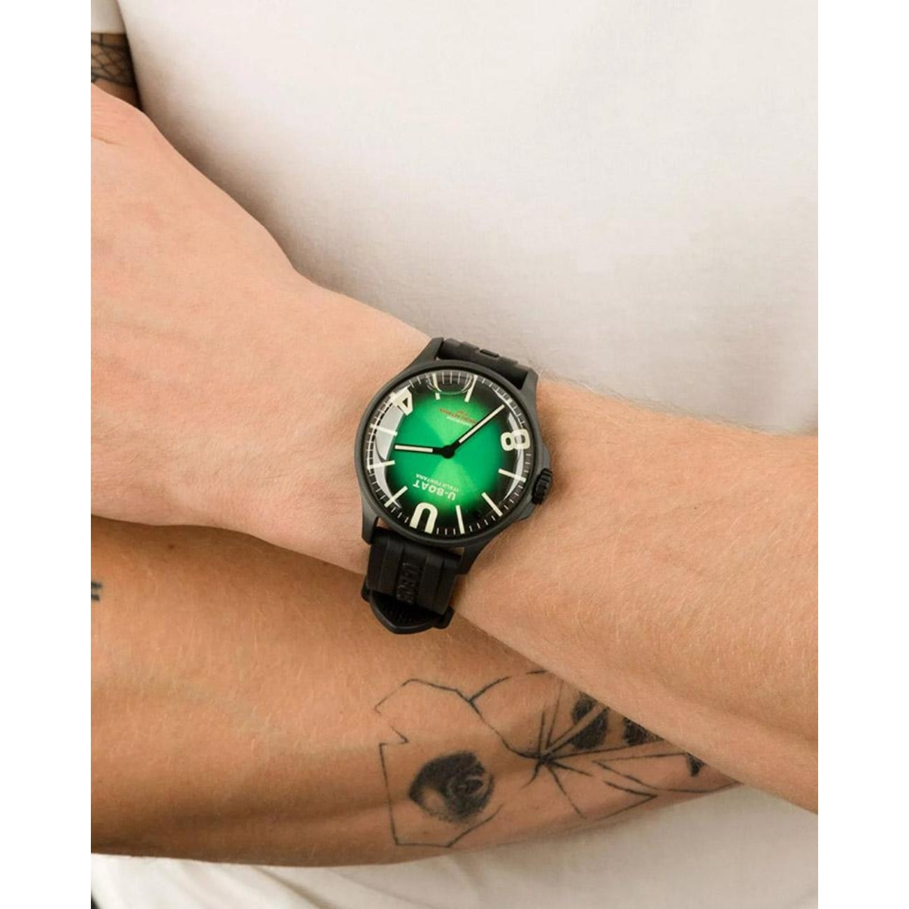 U-Boat Green Dial Stainless Steel 44 MM Men 8698-B