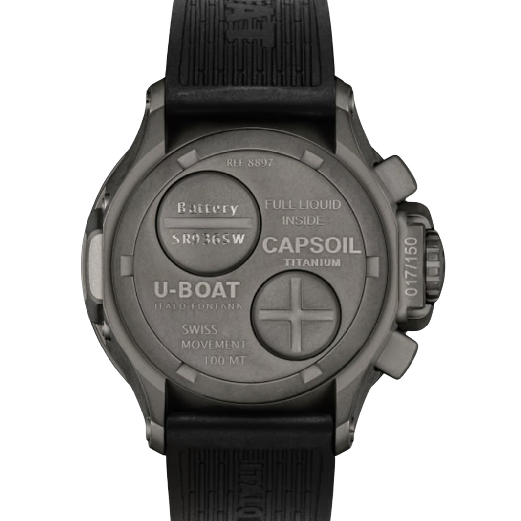 U-Boat Black Dial Stainless Steel 45 MM Men 8897