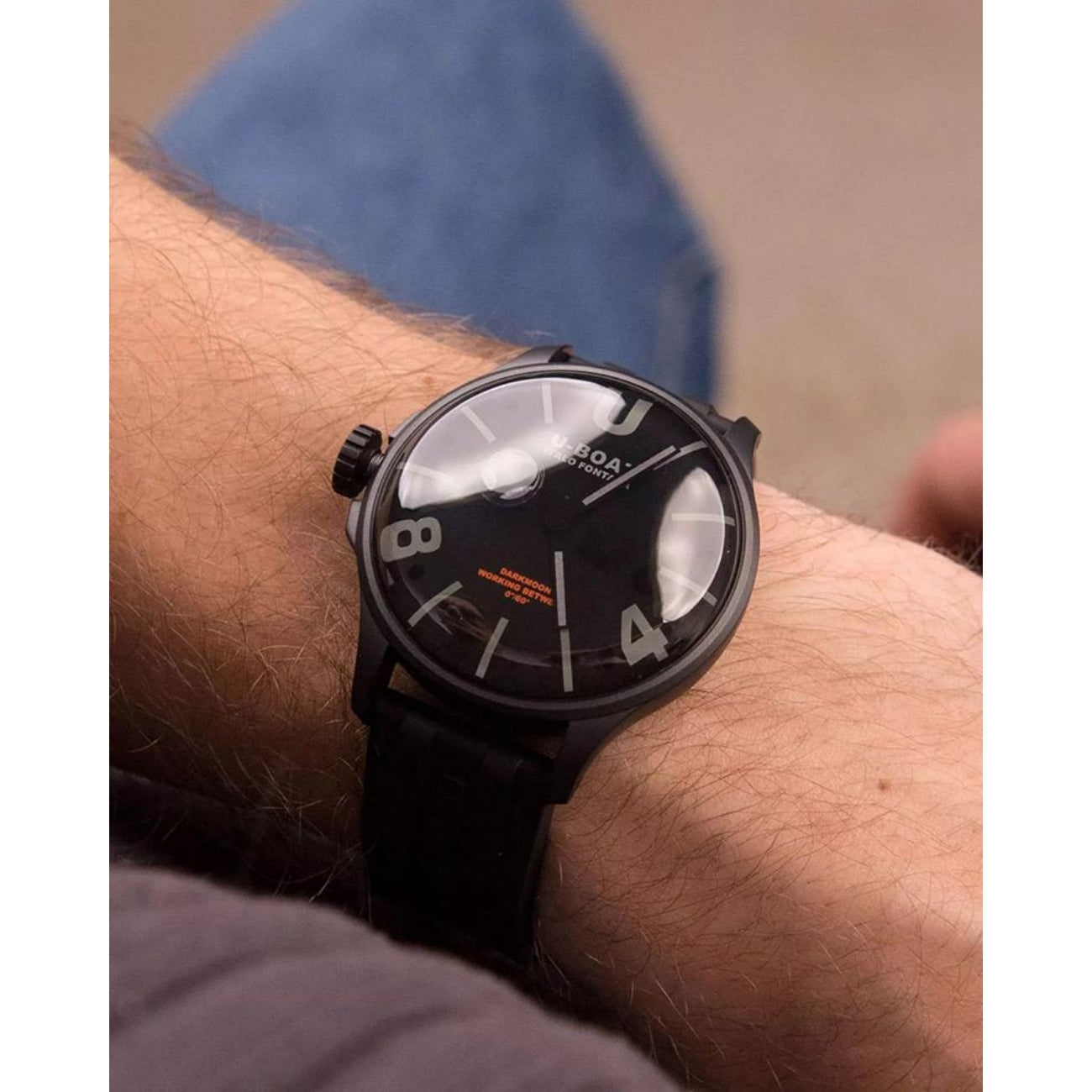 U-Boat Black Dial Stainless Steel 44 MM Men 9544