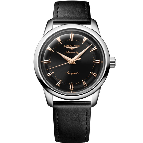 LONGINES Black lacquered polished Men Watch L16504522