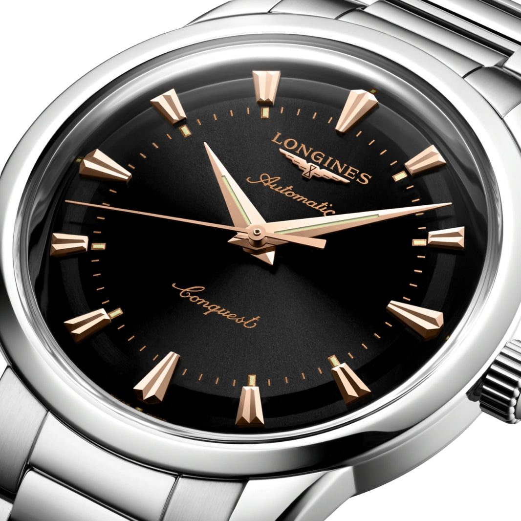LONGINES Black grained Men Watch L16504526