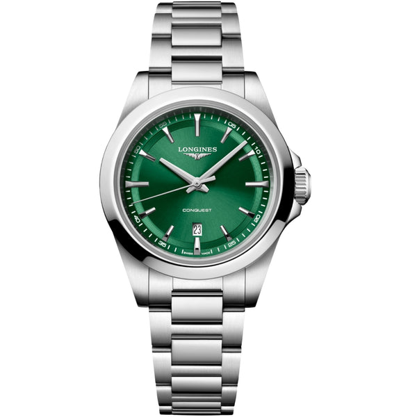 Longines Conquest Sunray Green Dial 30mm Women's Watch L33504096