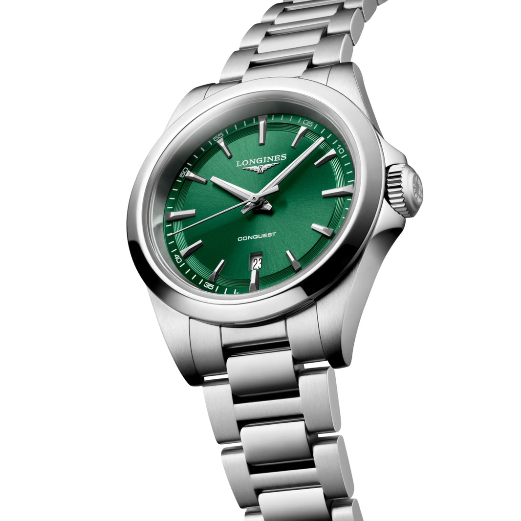 Longines Conquest Sunray Green Dial 30mm Women's Watch L33504096