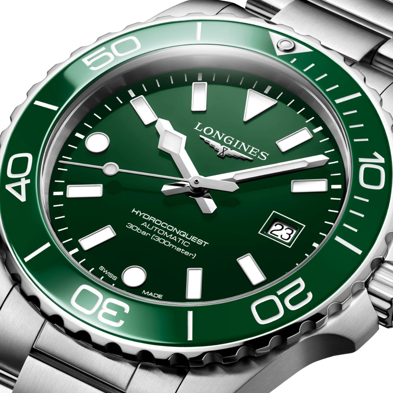 LONGINES Green lacquered polished Men Watch L37884066