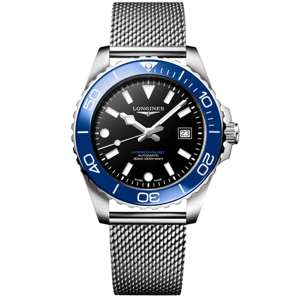 LONGINES Black lacquered polished Men Watch L37884906