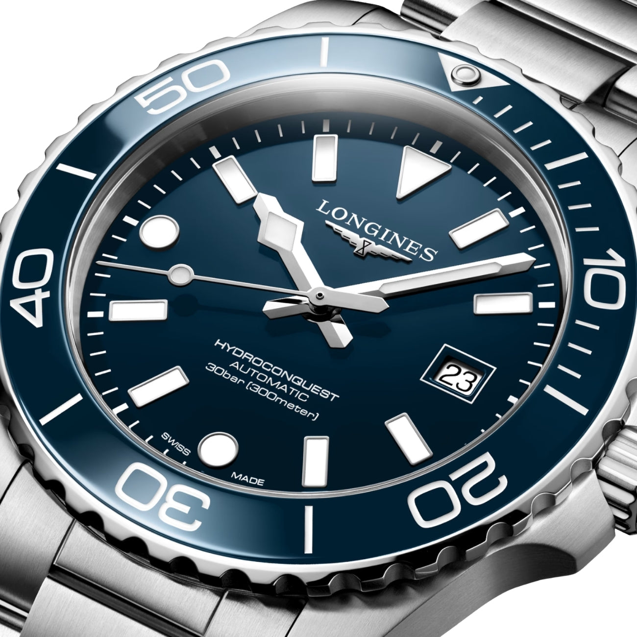 LONGINES Blue lacquered polished Men Watch L37884966
