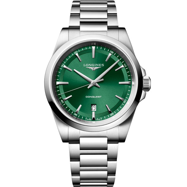 Longines Conquest Sunray Green Dial 41mm Men's Watch L38604096
