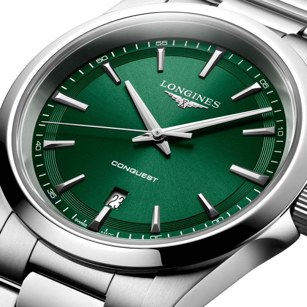 Longines Conquest Sunray Green Dial 41mm Men's Watch L38604096