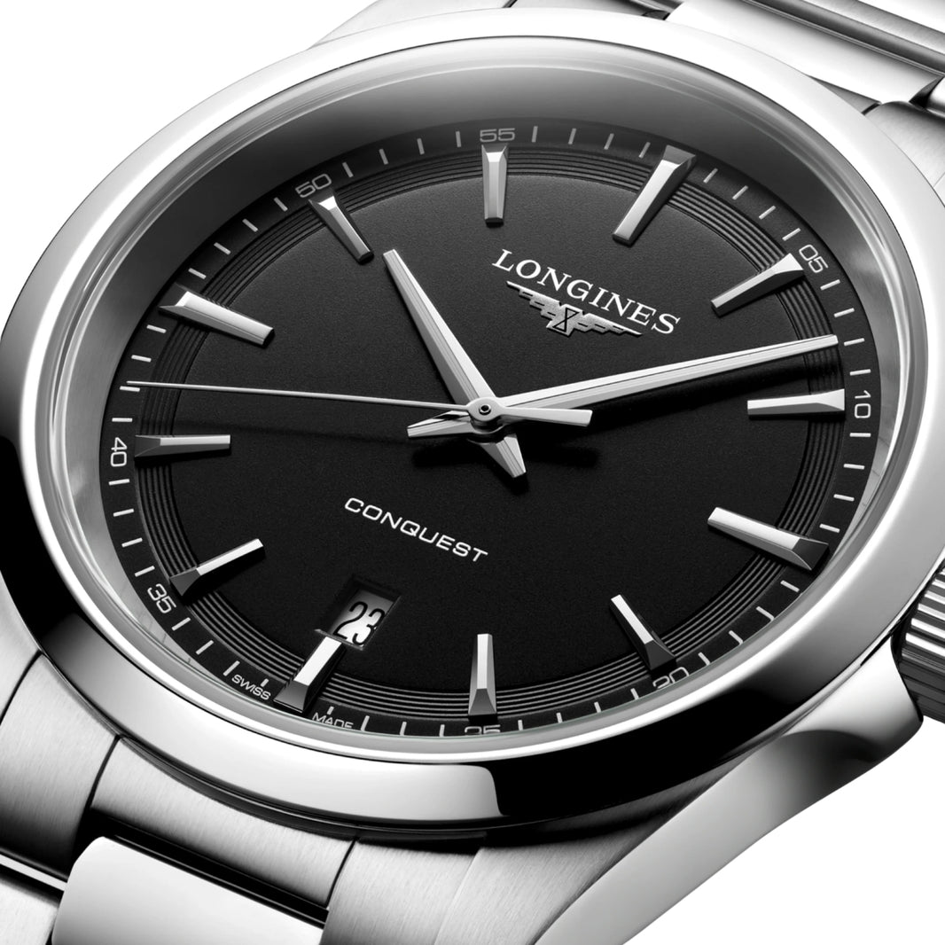 Longines Conquest Black Sandblasted Dial 41mm Men's Watch L38604526