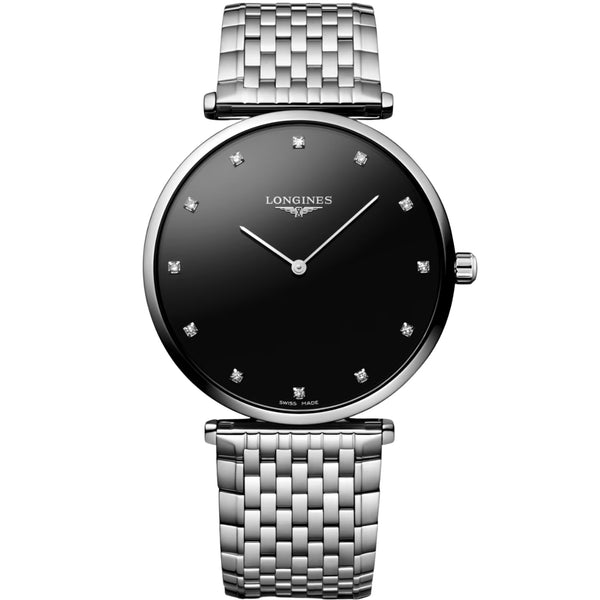 LONGINES Black lacquered polished Men Watch L48664586