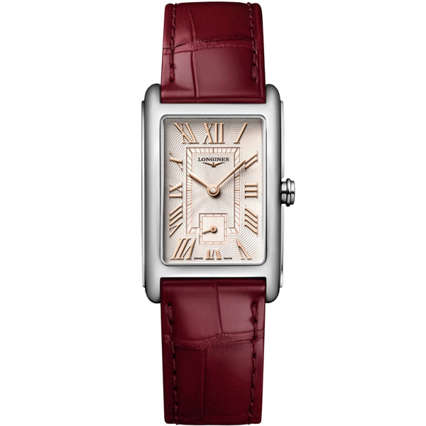 Longines Dolcevita Ivory Rose Dial Red Leather Watch L55124282