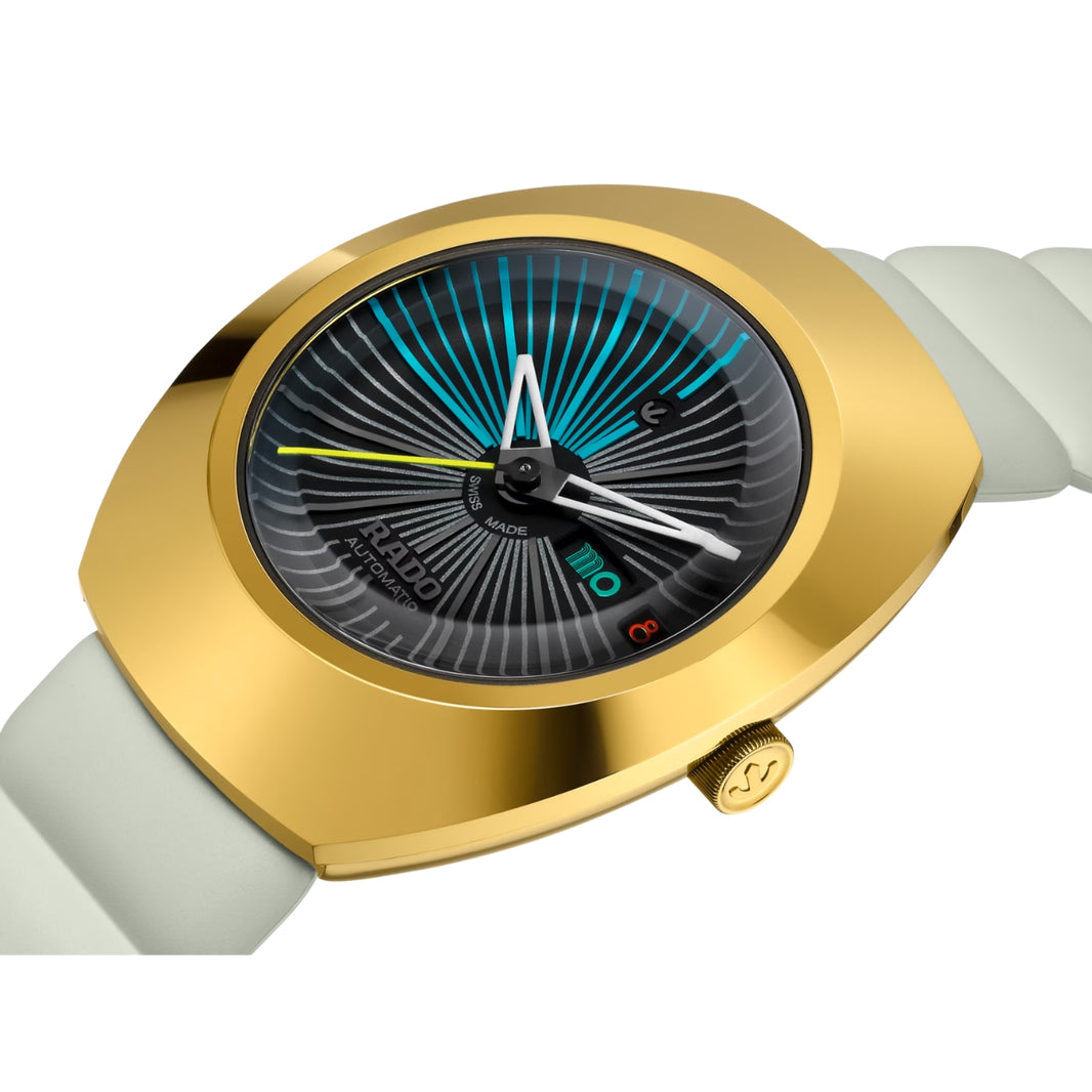 Rado DiaStar Original Automatic Black Dial Yellow Gold PVD Watch R12165155