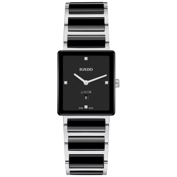 Rado Integral Quartz Black Diamond Dial Square Women's Watch R20253712