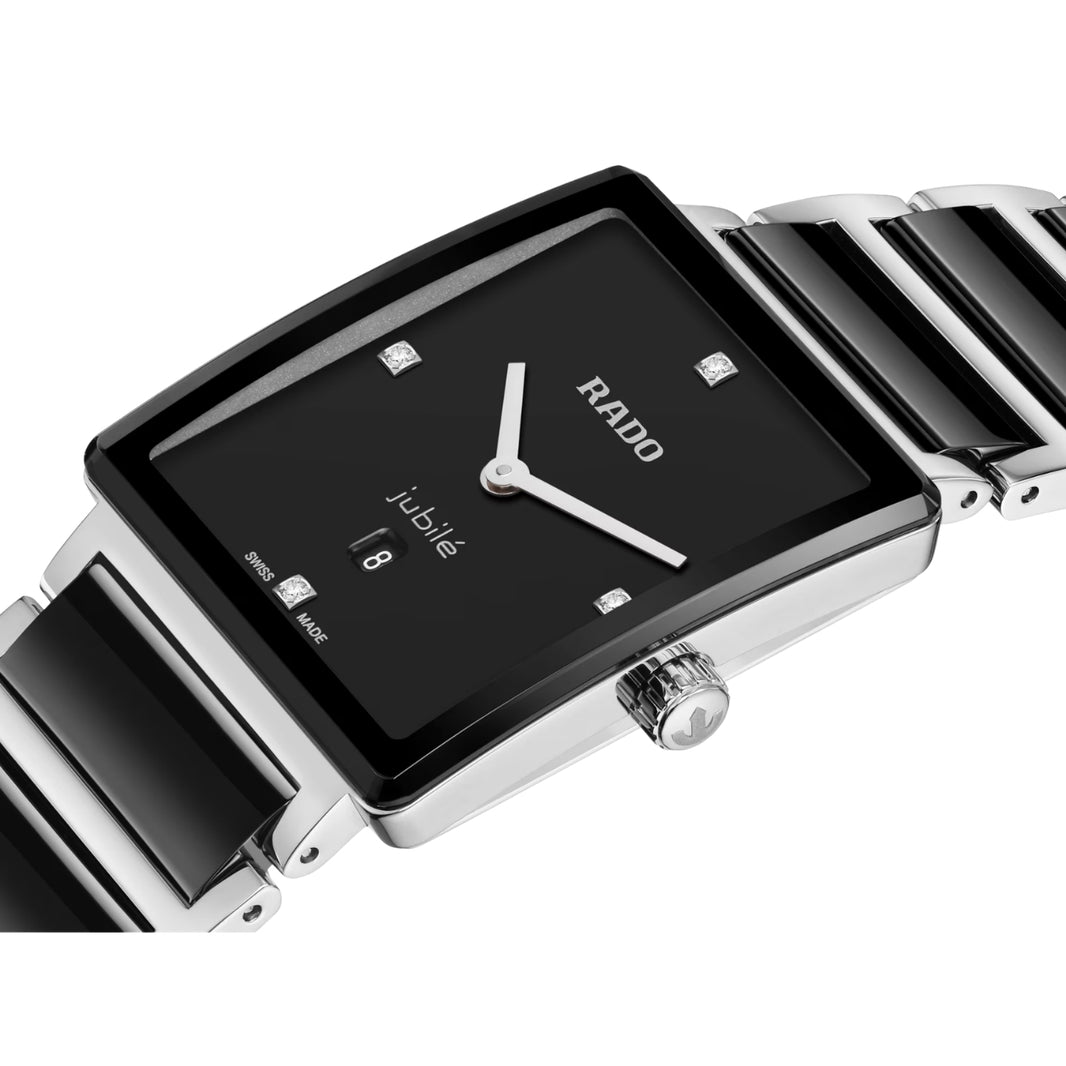 Rado Integral Quartz Black Diamond Dial Square Women's Watch R20253712