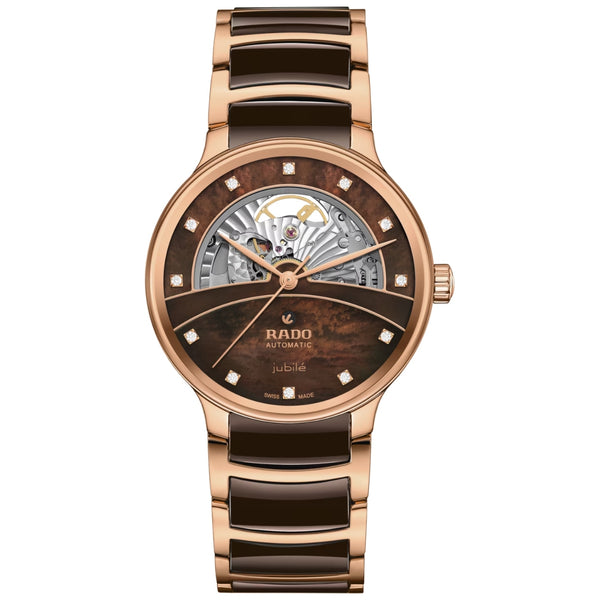 Rado Centrix Open Balance Wheel Brown Diamond Women's Watch R30028902