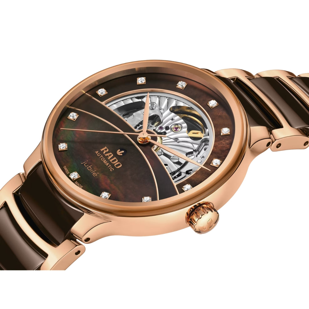 Rado Centrix Open Balance Wheel Brown Diamond Women's Watch R30028902
