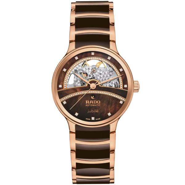 Rado Centrix Open Balance Wheel Brown Diamond Women's Watch R30029942