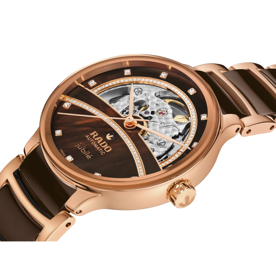 Rado Centrix Open Balance Wheel Brown Diamond Women's Watch R30029942