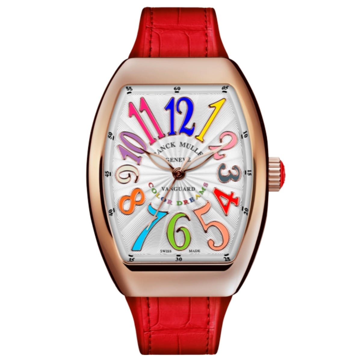 Franck Muller 32 V Cintrée Curvex color numerals rose gold luxury Swiss watch-Luxury Time