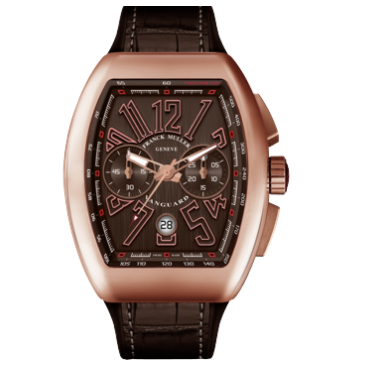 Franck Muller V 45 Vanguard chronograph dual time rose gold luxury Swiss watch-Luxury Time
