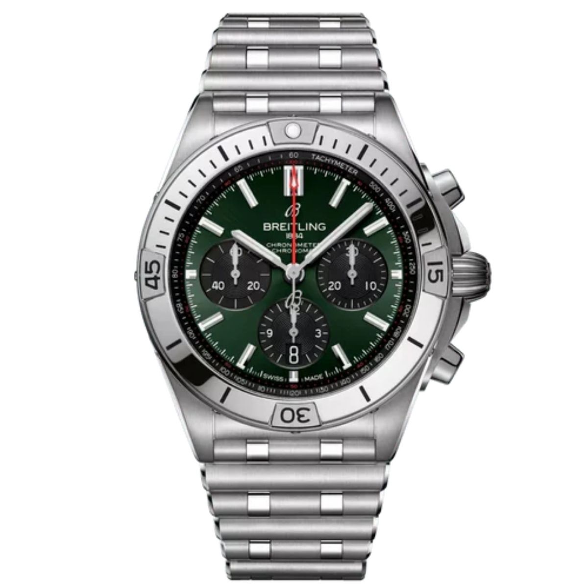 breitling chronomat automatic green men watch ab0134101l2a1