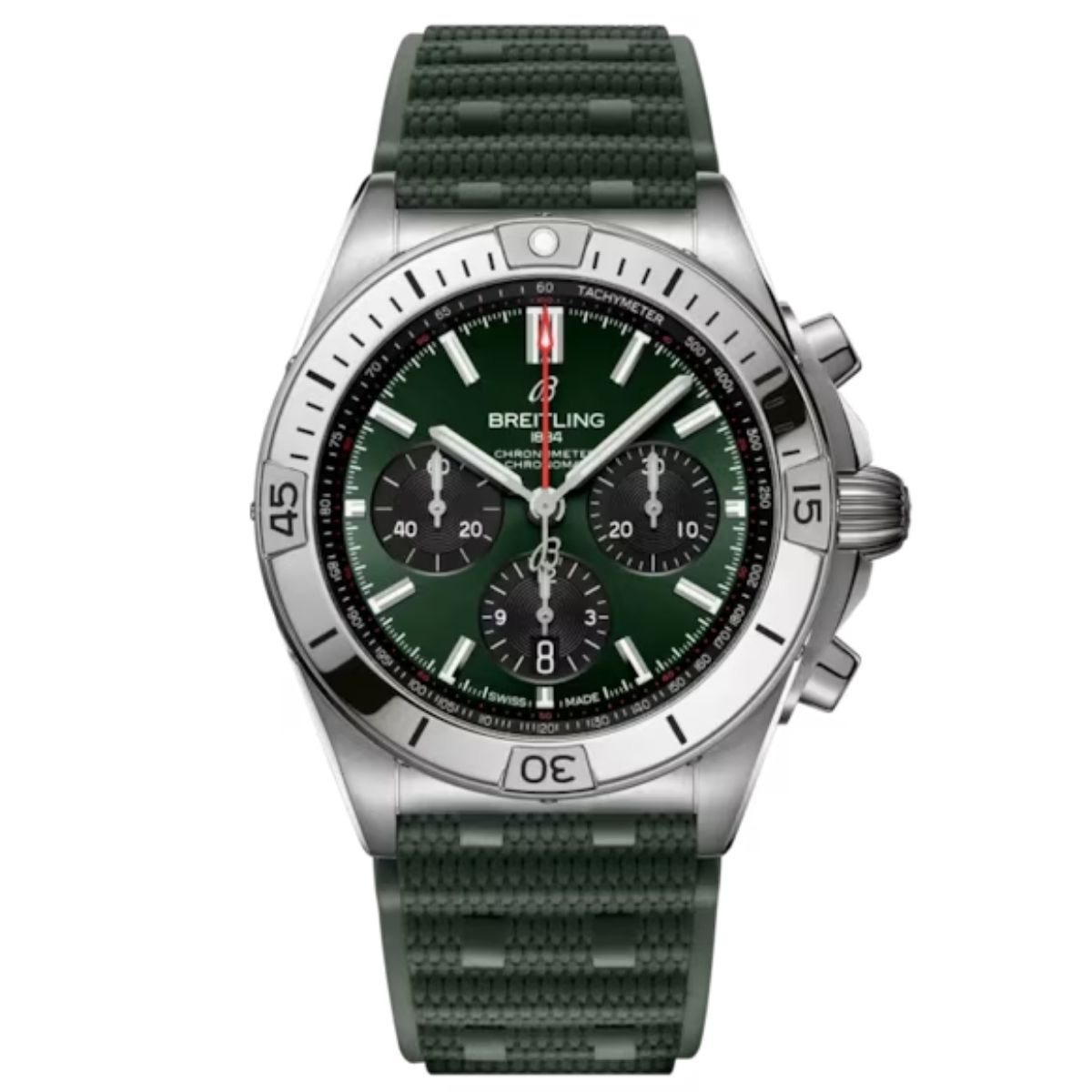 breitling chronomat automatic green men watch ab0134101l2s1