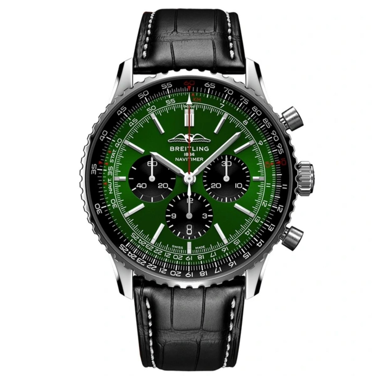 breitling navitimer automatic green men watch ab0137241l1p1