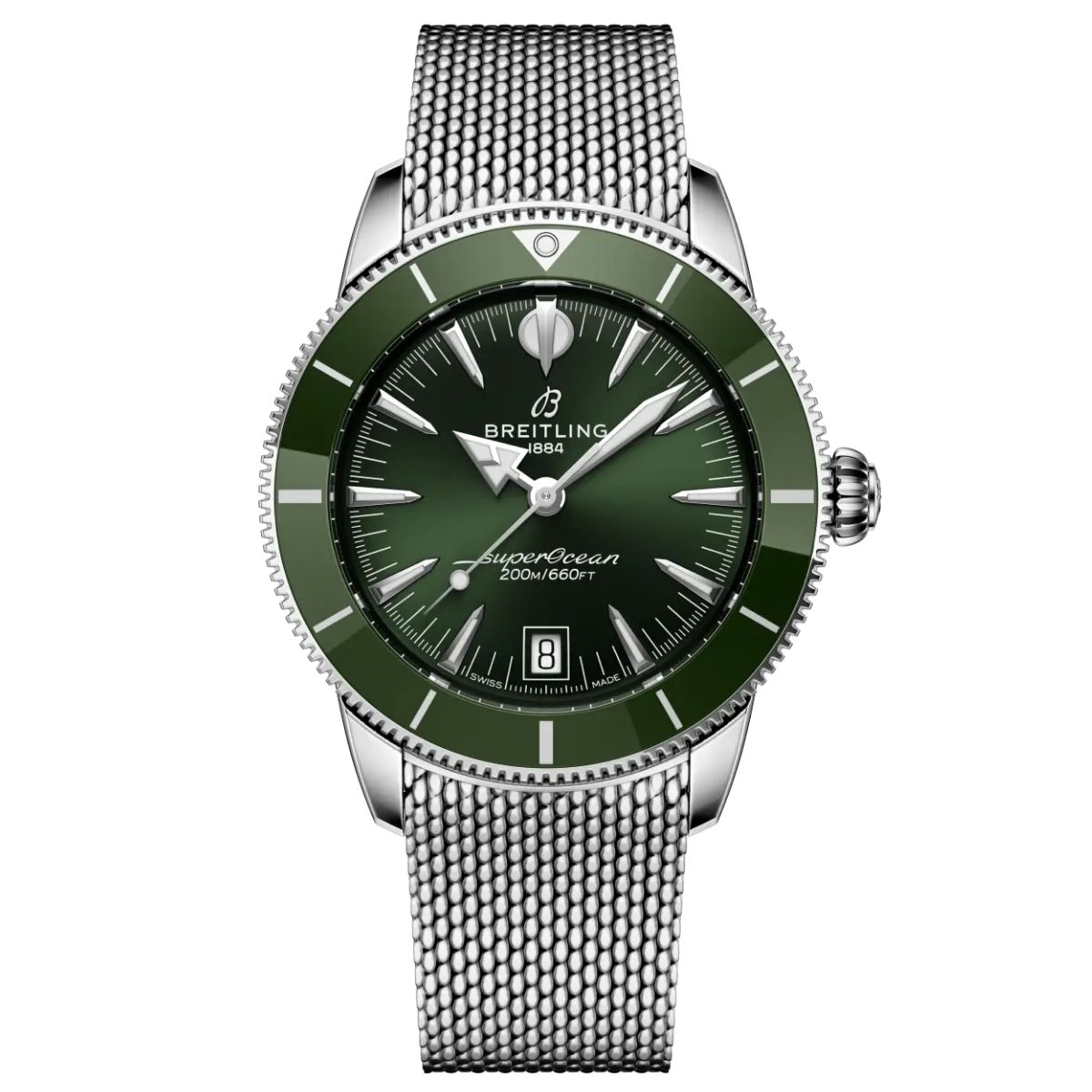 breitling superocean heritage automatic green men watch ab3110361l1a1